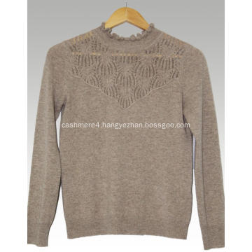 Lace collar cashmere sweater